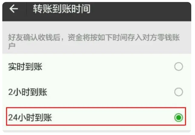 颍东苹果手机维修分享iPhone微信转账24小时到账设置方法 